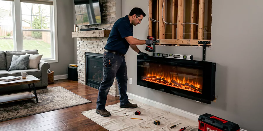 Fake Fireplace and Faux Insert Installation Torrance