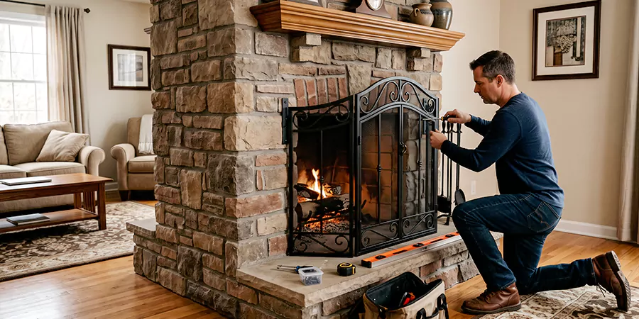 Custom and Decorative Fireplace Screen Installation Torrance