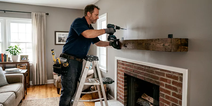 Floating Shelf Mantel Installation Torrance