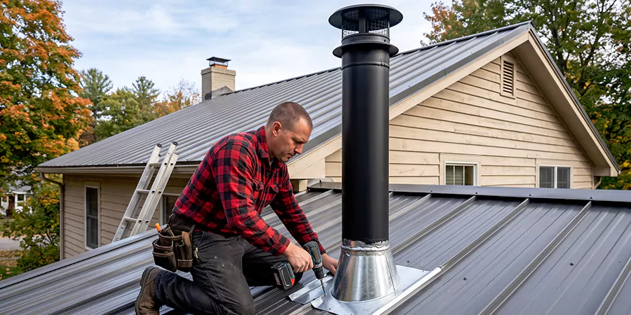 Stove Pipe Through Metal Wall or Roof Torrance